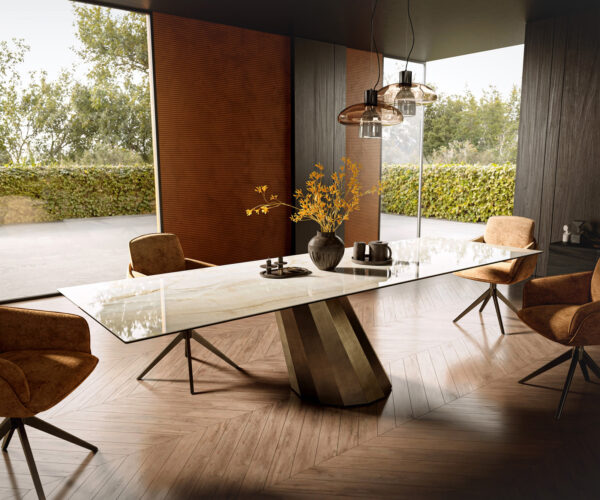 Jídelní stůl Edge 300x100 keramika Laminam® Onice Oro Parabel Metallic Gold - Image 2