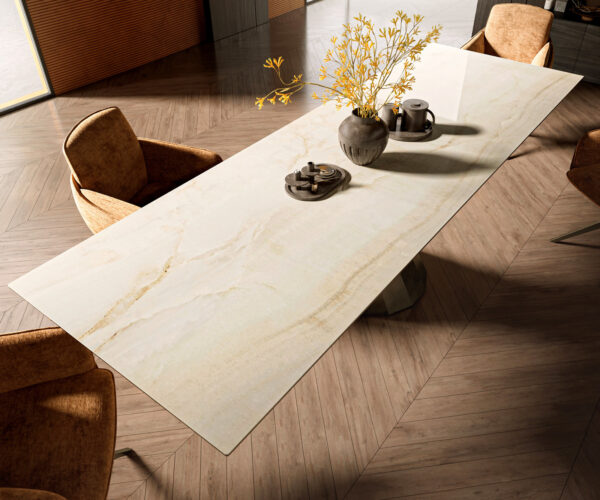 Jídelní stůl Edge 300x100 keramika Laminam® Onice Oro Parabel Metallic Gold - Image 4