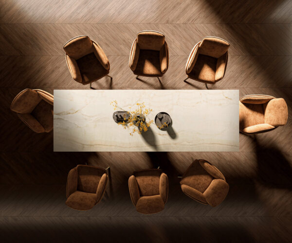 Jídelní stůl Edge 300x100 keramika Laminam® Onice Oro Parabel Metallic Gold - Image 6