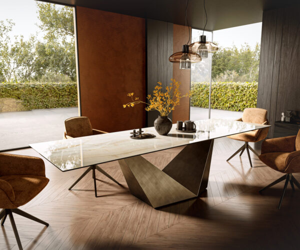 Jídelní stůl Edge 300x100 keramika Laminam® Onice Oro Prisma Metallic Gold - Image 2