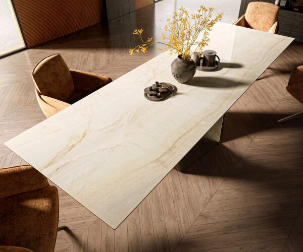 Jídelní stůl Edge 300x100 keramika Laminam® Onice Oro Prisma Metallic Gold - Image 4