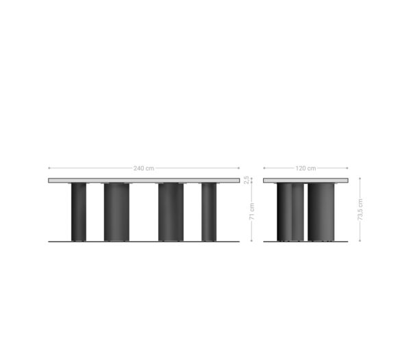 Jídelní stůl Edge lodní tvar 240x100 cm přírodní dub Pilier kov černý švýcarský - Image 6