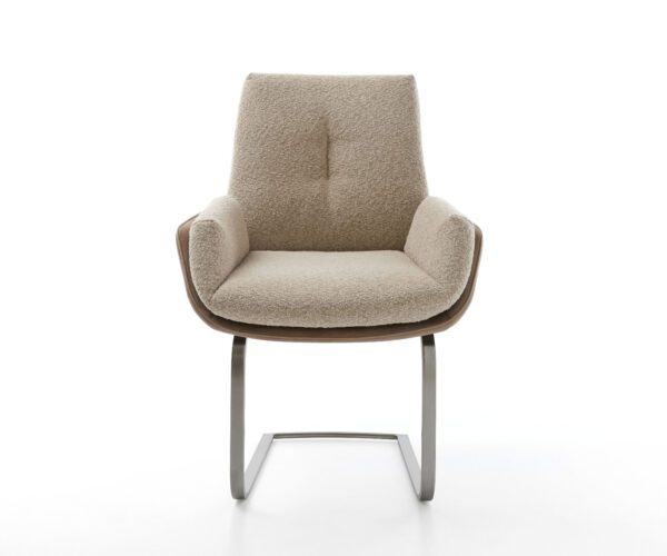 Jídelní židle Clea-Flex smíšené materiály taupe konzolová konstrukce plochá grafitová - Image 2