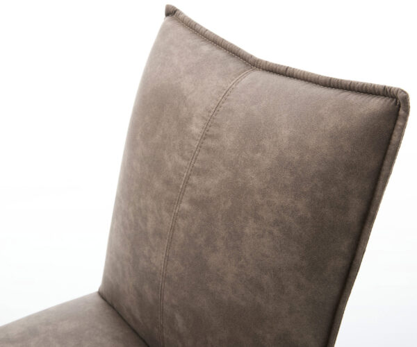 Jídelní židle Lelio-Flex mikrovlákno taupe vintage křížová konstrukce široká nerezová ocel 360° otočná houpací funkce jádro z taštičkových pružin - Image 4