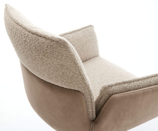Jídelní židle Nela-Flex smíšené materiály taupe konzolová konstrukce plochá grafitová - Image 4
