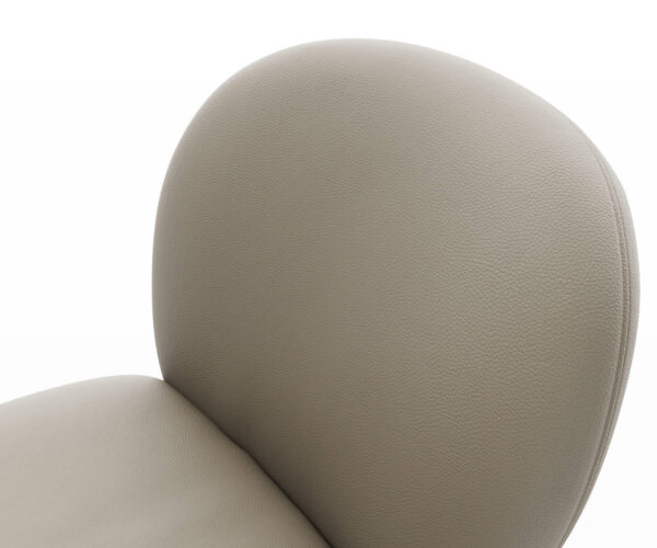 Jídelní židle Nube-Flex pravá kůže taupe, křížová kovová konstrukce černá, otočné o 360°, funkce houpání, jádro s taštičkovými pružinami - Image 4