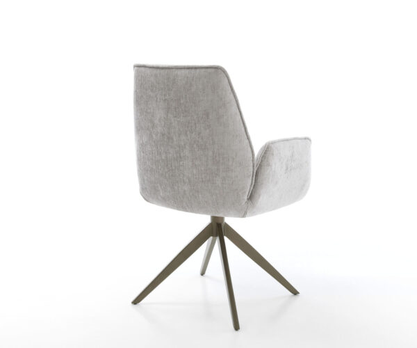 Jídelní židle Zoa-Flex chenille stříbrně šedá, křížová podnož, široký efekt, titanové provedení, otočné o 360°, funkce houpání - Image 5