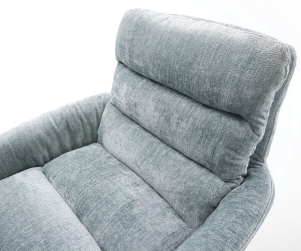 Jídelní židle Abelia-Flex s područkami, potah chenille pastelově modrý, křížová podnož široká grafitová, otočné o 360°, s houpací funkcí - Image 4