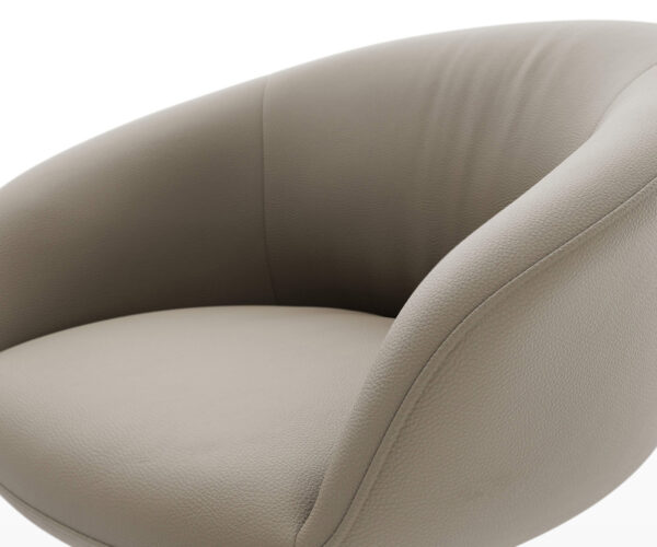 Jídelní židle Vinka-Flex s područkami pravá kůže taupe, křížová konstrukce, široký efekt, titanové provedení, otočné o 360°, funkce houpání, jádro s taštičkovými pružinami - Image 4