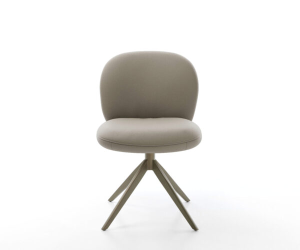 Jídelní židle Nube-Flex pravá kůže taupe, křížová podnož, široký efekt, titanové provedení, otočné o 360°, funkce houpání, jádro s taštičkovými pružinami - Image 2
