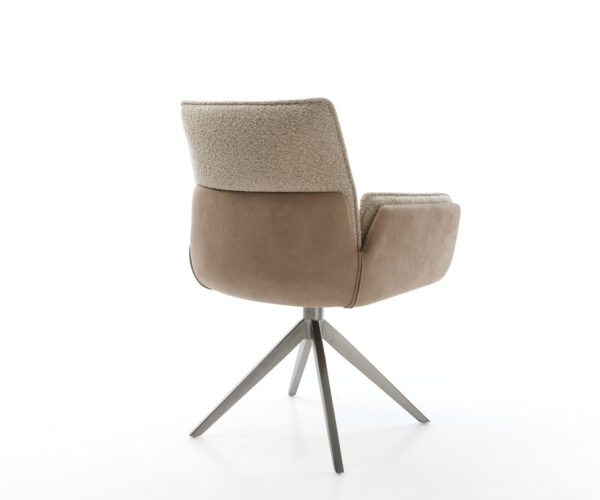 Jídelní židle Nela-Flex smíšené materiály taupe křížový rám široký grafit 360° otočné s houpací funkcí - Image 5