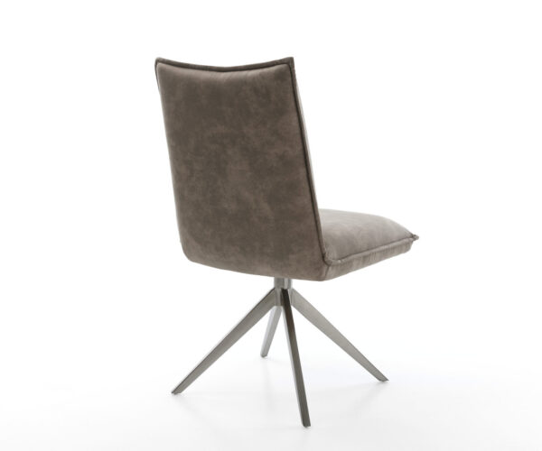 Jídelní židle Lelio-Flex mikrovlákno taupe vintage křížová konstrukce široká grafitová 360° otočná s houpací funkcí jádro z taštičkových pružin - Image 5