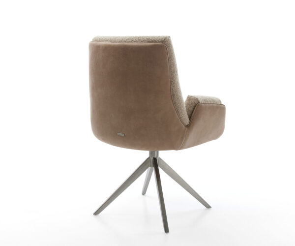 Jídelní židle Clea-Flex smíšené materiály taupe křížový rám široký grafit 360° otočný s houpací funkcí - Image 5