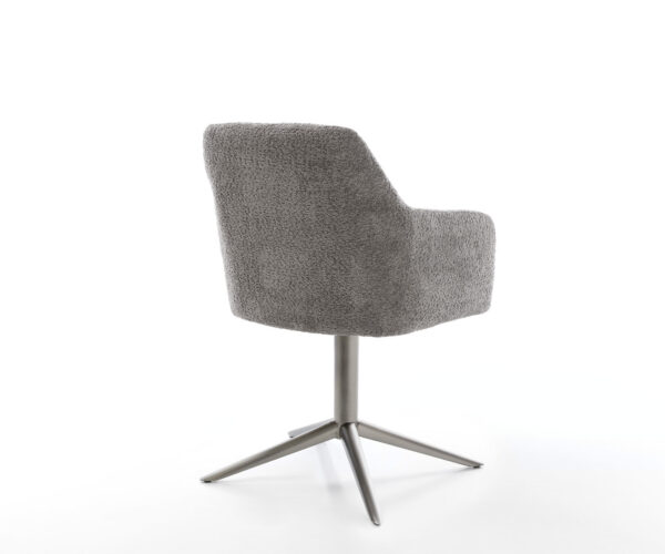 Jídelní židle Pejo-Flex bouclé šedé, křížová podnož grafit, otočné o 360°, funkce houpání, jádro s taštičkovými pružinami - Image 5