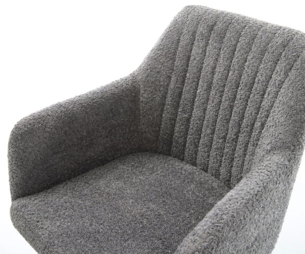 Jídelní židle Pejo-Flex bouclé šedé, křížová podnož grafit, otočné o 360°, funkce houpání, jádro s taštičkovými pružinami - Image 4