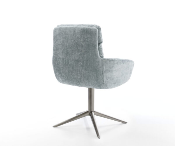 Jídelní židle Abelia-Flex s područkami, potah chenille pastelově modrý, křížová základna grafitová, otočné o 360°, funkce houpání - Image 5