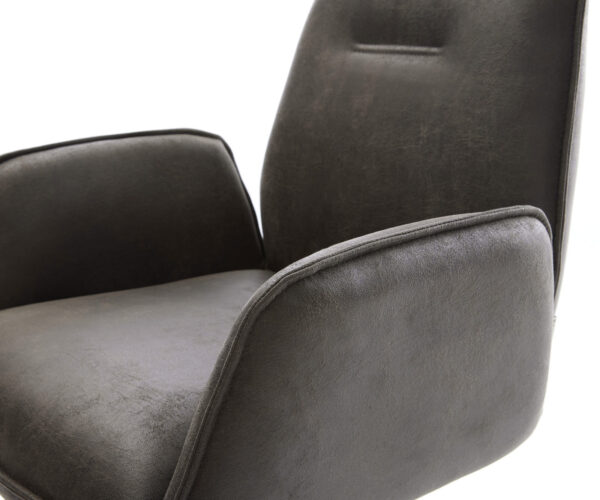 Jídelní židle Zoa-Flex mikrovlákno antracit vintage křížová podstava 360° otočné houpací funkce jádro s taštičkovými pružinami - Image 4
