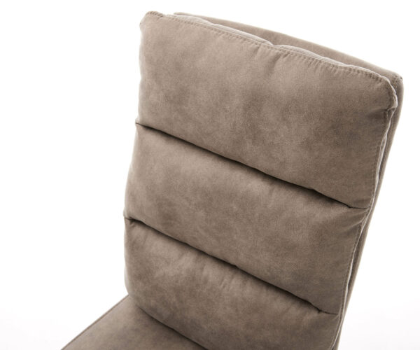 Jídelní židle Pela-Flex mikrovlákno taupe vintage křížová konstrukce široká kovová černá 360° otočná s houpací funkcí jádro z taštičkových pružin - Image 4
