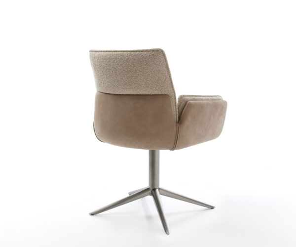 Jídelní židle Nela-Flex smíšené materiály taupe křížová podnož grafit 360° otočné s houpací funkcí - Image 5