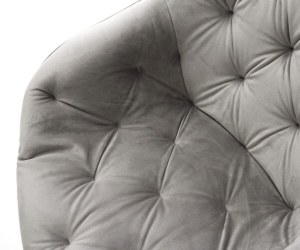 Jídelní židle Gaio-Flex sametově šedé, křížová podnož, široké, kovové černé, otočné o 360°, s houpací funkcí - Image 4