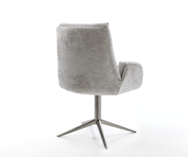 Jídelní židle Clea-Flex chenille stříbrně šedá, křížová podnož grafit, otočné o 360°, funkce houpání - Image 5