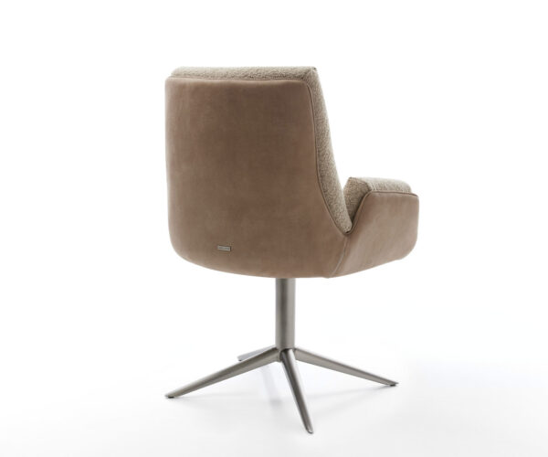 Jídelní židle Clea-Flex smíšené materiály taupe křížová podnož grafit 360° otočné s houpací funkcí - Image 5