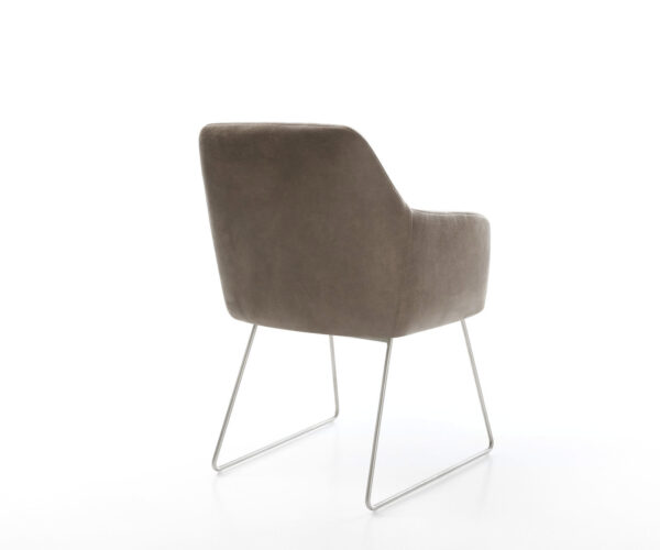 Jídelní židle Greg-Flex taupe vintage s kluznou konstrukcí z nerezové oceli - Image 5