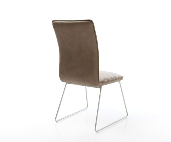 Jídelní židle Maddy-Flex taupe vintage s kluzáky, rám z nerezové oceli - Image 5