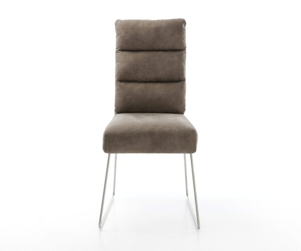 Jídelní židle Pela-Flex taupe vintage s kluzáky, rám z nerezové oceli - Image 2