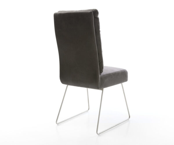 Jídelní židle Pela-Flex antracit vintage kluzná konstrukce z nerezové oceli - Image 5