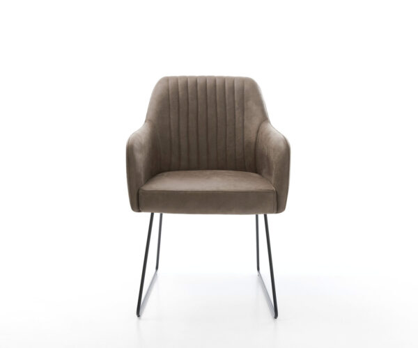 Jídelní židle Greg-Flex taupe vintage černý rám s lyžinami - Image 2