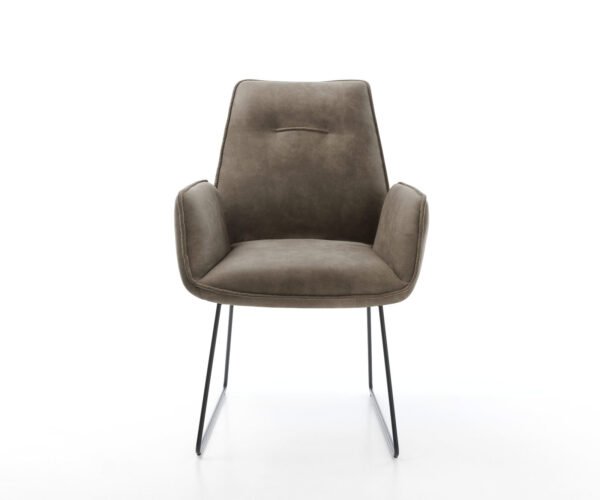 Jídelní židle Zoa-Flex taupe vintage s kluznou černou konstrukcí - Image 2