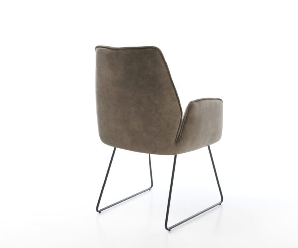 Jídelní židle Zoa-Flex taupe vintage s kluznou černou konstrukcí - Image 5