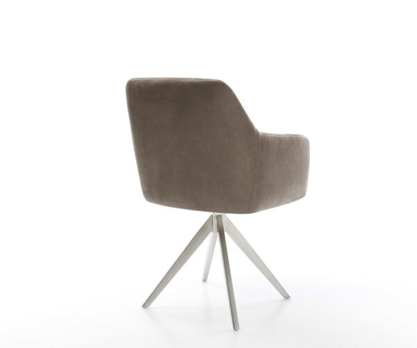 Jídelní židle Greg-Flex taupe vintage křížová konstrukce hranatý nerezový rám - Image 5