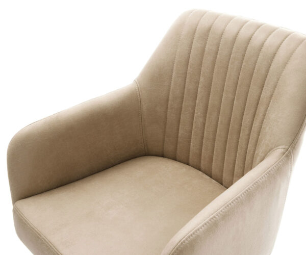 Jídelní židle Greg-Flex béžový vintage křížový rám z nerezové oceli s hranatým designem - Image 4