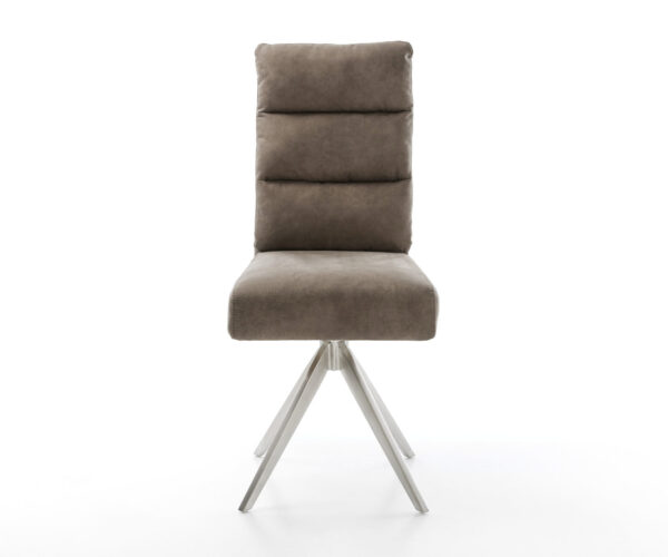Jídelní židle Pela-Flex taupe vintage křížový rám hranatý nerezová ocel - Image 2