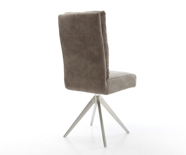 Jídelní židle Pela-Flex taupe vintage křížový rám hranatý nerezová ocel - Image 5
