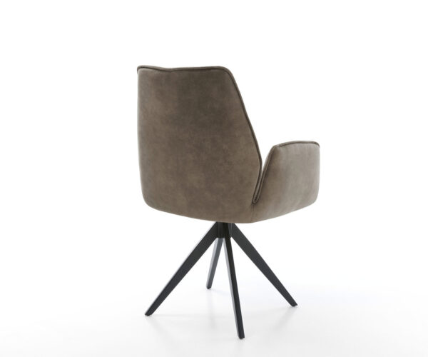 Jídelní židle Zoa-Flex taupe vintage s křížovou konstrukcí, černý úhelník - Image 5