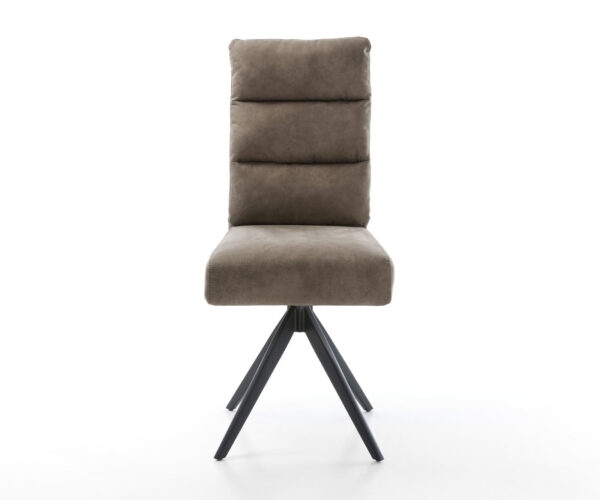 Jídelní židle Pela-Flex taupe vintage křížová podnož, černá hranatá - Image 2