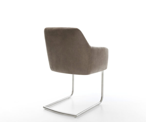 Jídelní židle Greg-Flex taupe vintage kulaté konzolové nerezové oceli - Image 5