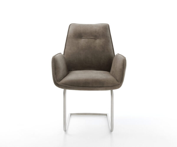 Jídelní židle Zoa-Flex taupe vintage konzolové kulaté nerezové oceli - Image 2