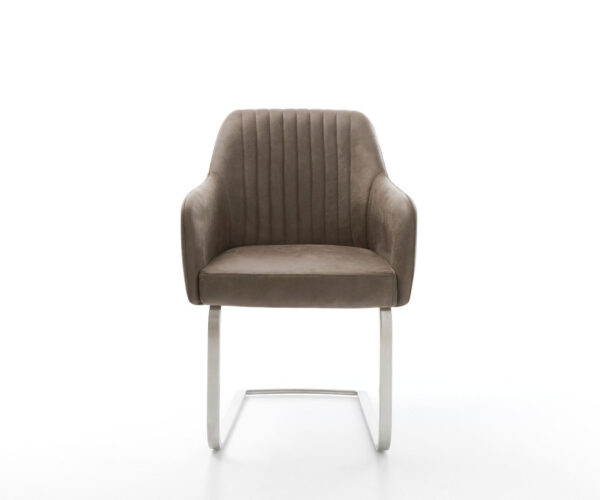 Jídelní židle Greg-Flex taupe vintage konzolové ploché nerezové oceli - Image 2