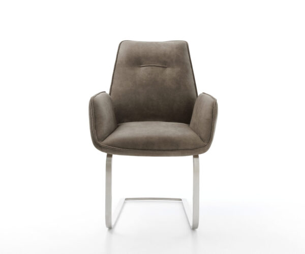 Jídelní židle Zoa-Flex taupe vintage konzolové ploché nerezové oceli - Image 2