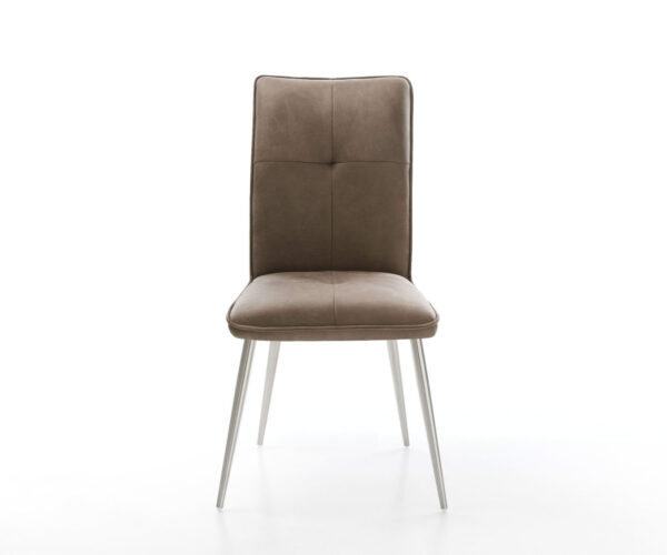 Jídelní židle Maddy-Flex taupe vintage, 4-nohá, kuželová, nerezová ocel - Image 2