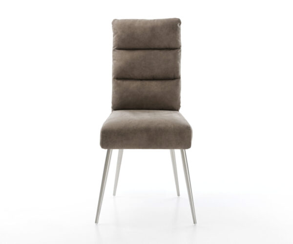 Jídelní židle Pela-Flex taupe vintage, 4-nohá kuželová nerezová ocel - Image 2