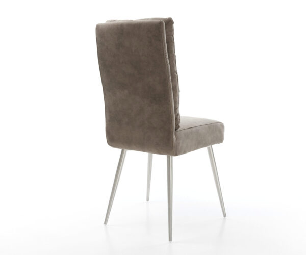 Jídelní židle Pela-Flex taupe vintage, 4-nohá kuželová nerezová ocel - Image 5