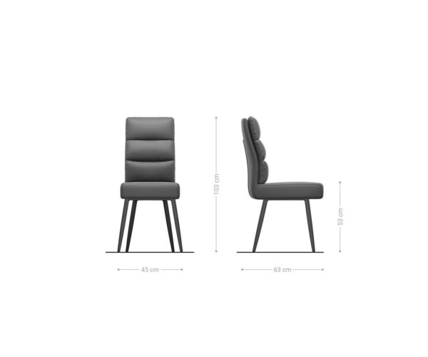 Jídelní židle Pela-Flex taupe vintage, 4-nohá kuželová nerezová ocel - Image 6