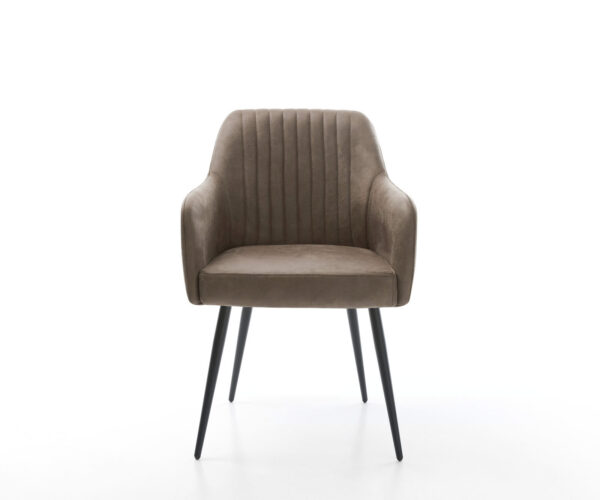 Jídelní židle Greg-Flex taupe vintage 4 nohy zúžené černé - Image 2