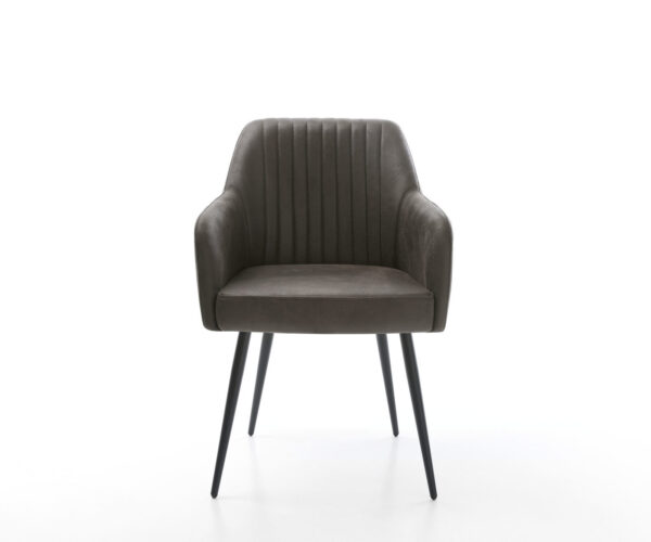 Jídelní židle Greg-Flex antracit vintage, 4 kuželové černé nohy - Image 2