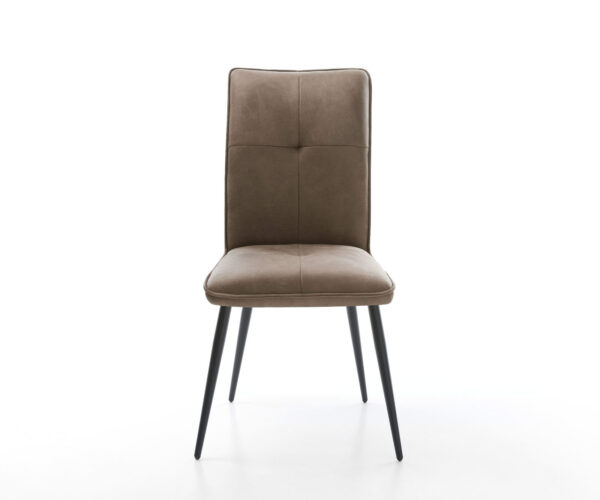 Jídelní židle Maddy-Flex taupe vintage se čtyřmi zkosenými černými nohami - Image 2